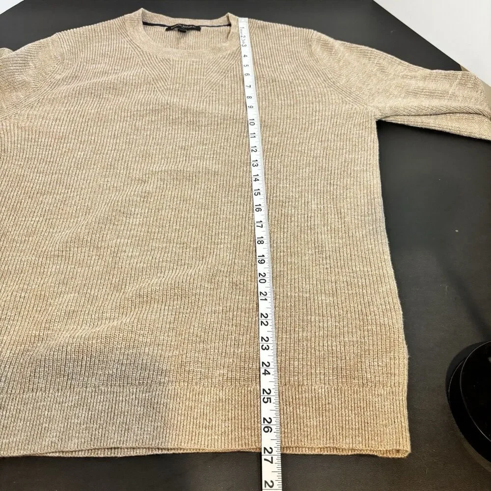 Banana Republic Tan Brown 100% Cotton Sweater Men’s Large Pullover Long Sleeve